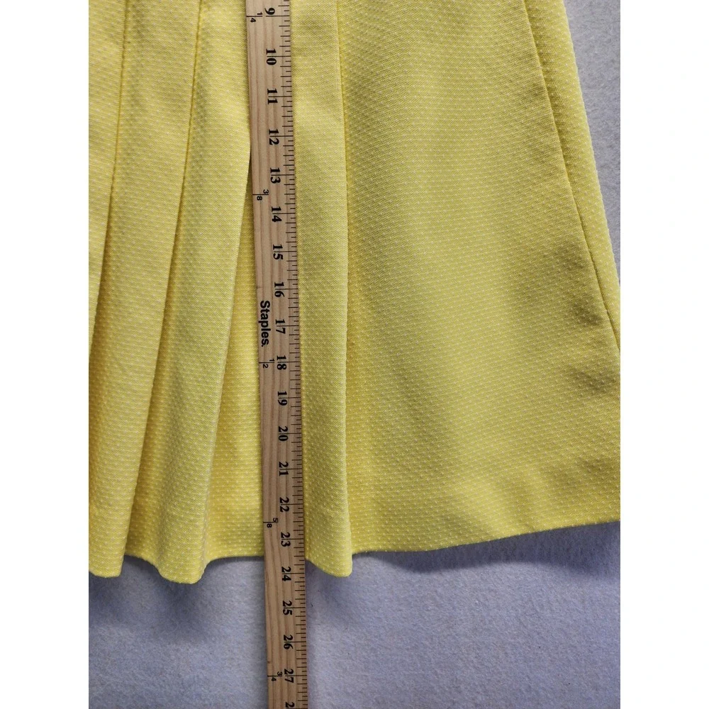 Talbott‎ Travler Yellow Polka Dot Pleated A-Line Skirt 12